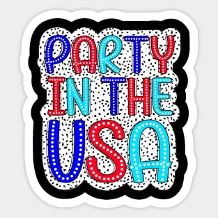 Party in the USA Fourth 4th of July Patriotic American Flag Sticker